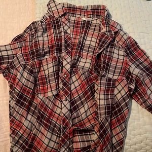Free People long sleeve flannel pattern button down